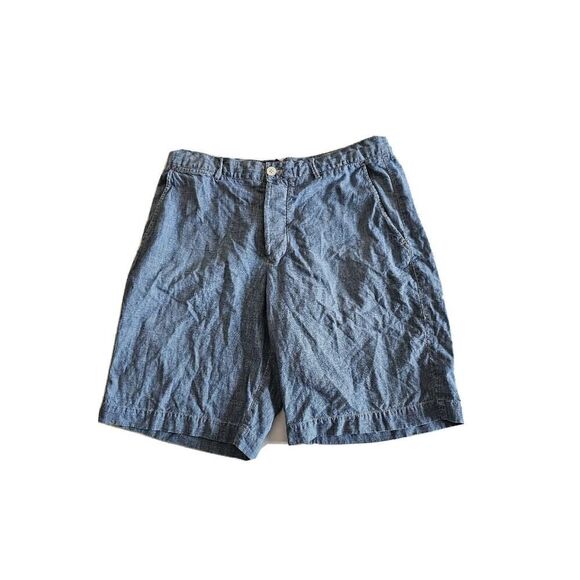 Polo Ralph Lauren Preston Chambray Shorts Mens 34 Light Blue Cotton - Picture 1 of 11